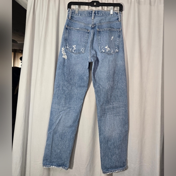 Agolde 90's jeans women size 25 baggy straight buttonfly distressed High rise - Picture 7 of 16